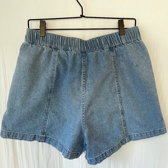 Madewell pull-on denim shorts in Rathmore wash roomy pockets S - Picture 3 of 9